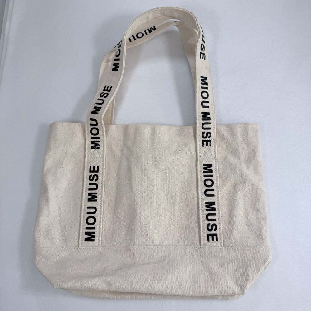 MIOU MUSE Canvas Tote Bag White